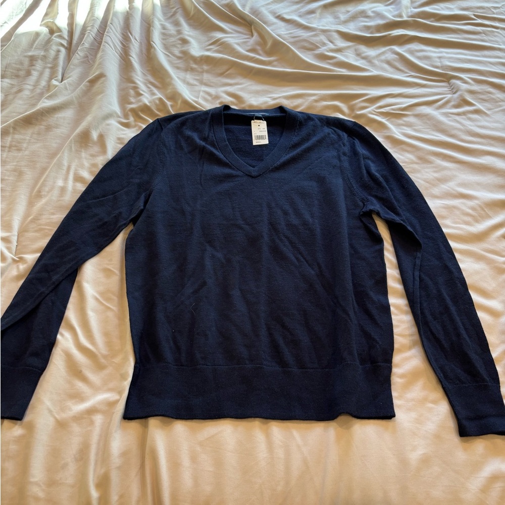 Brooks Brothers Men's Deep Blue V-Neck Sweater